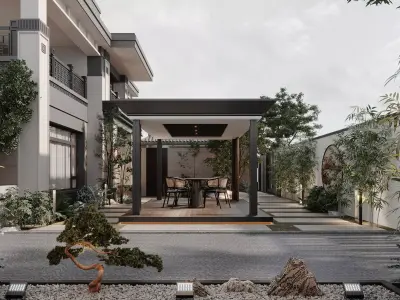 chinese courtyard 3D model