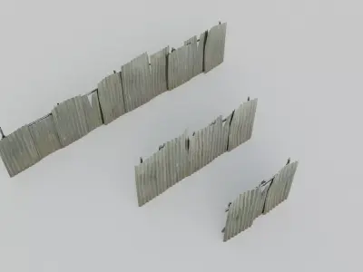 Metal Fence with 4K Textures Low-poly 3D model