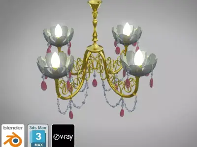 Ceiling light 3 Low-poly 3D model