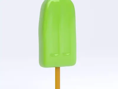 Ice Cream Bar Green 3D model