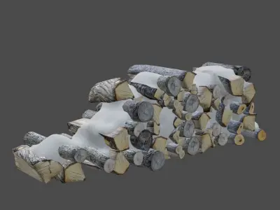 Wood logs Low-poly 3D model