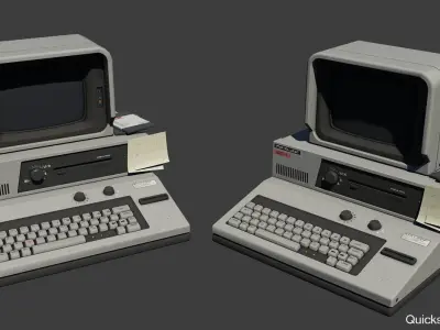 Retro Sci-Fi Computer Low-poly 3D model