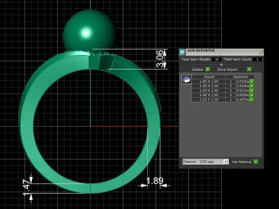 Diamond Ring for Women 3D print model 32