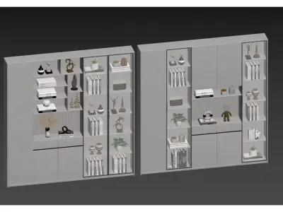 Modern Light Luxury Bookcase 3D model