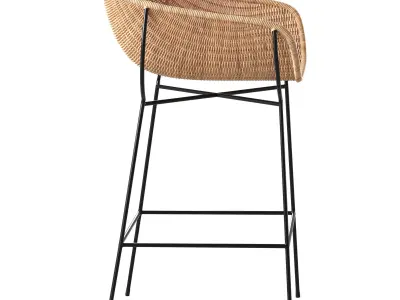 Wendel Rattan Bar by pottery barn 3D model