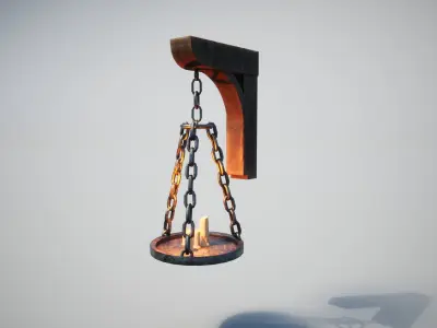 Medieval Lamp Low-poly 3D model get