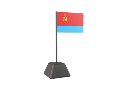 Ukrainian Soviet Socialist Republic Flag 1949 v1 001 Low-poly 3D model