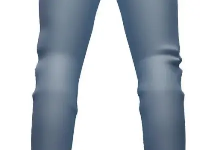 Blue Jeans - Classical White Pants - Trousers - Casual Leg Wear 3D model
