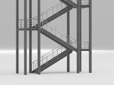 stairs metal staircase 3D model