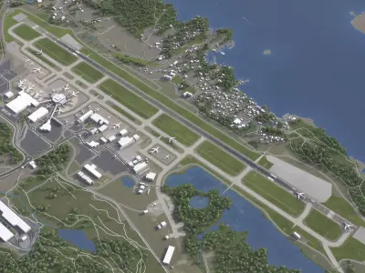 Bergen - 3D Airport Model Low-poly 3D model