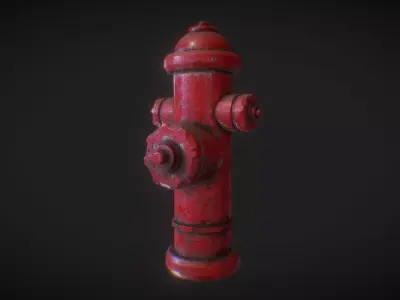 Hydrant fire Low-poly 3D model shop