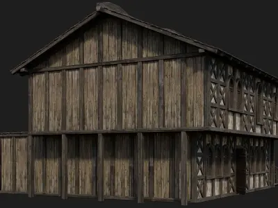 Old Medieval House Building 4K Textures GameReady 174 Low-poly 3D model