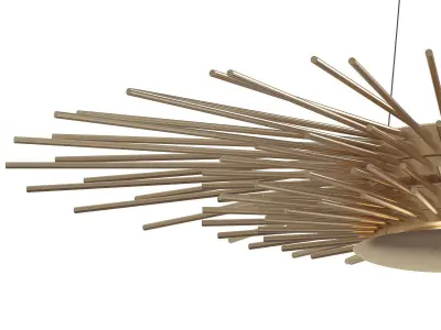 Soleil golden starburst pendant light 3D model