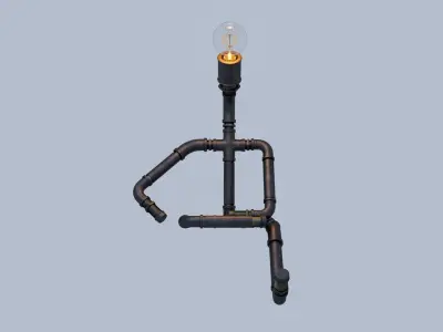 Pipe Lamp - Thinking 3D model