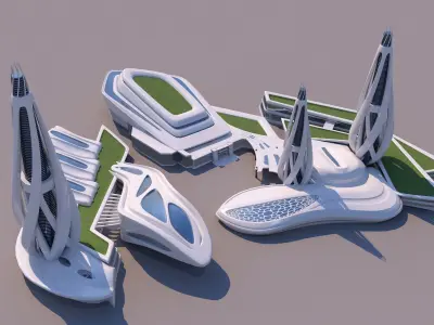 0088 - Organic Building - Skyscraper 3D model