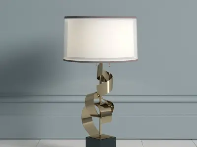 John Richard Brass Curls Lamp 3D model