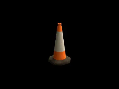 Traffic cone Low-poly 3D model 12
