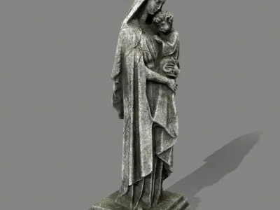 Woman  Statue Low-poly 3D model