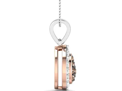 SWAZ12PD rose gold and diamond pendant 3D print model