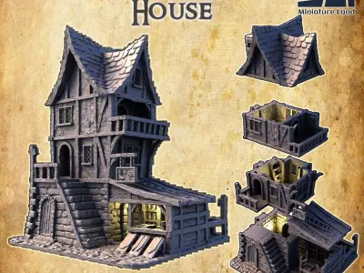Medieval Cobbler House - Tabletop Terrain - 28 MM 3D print model