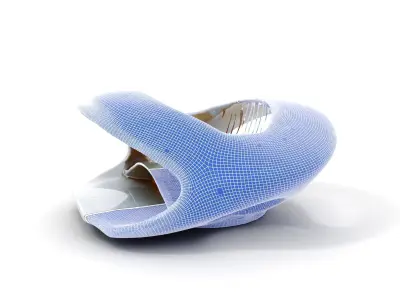 Futuristic Architectural Model Pack  Curved Structure Design Low-poly 3D model