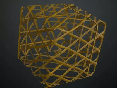  Golden Diamond Mesh Wire Fence PBR Seamless Texture