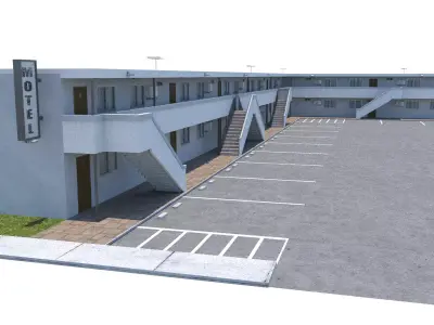 Classic Motel Low-poly 3D model