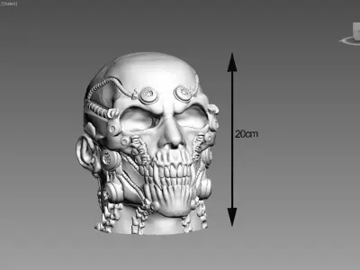 Robot skull human Headphone Stand 3D print model