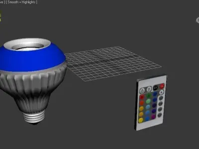 Bluetooth Bulb Light with controller  Low-poly 3D model