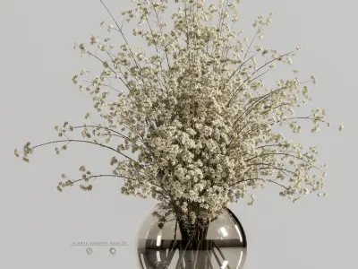 plants bouquet vase 36 3D model