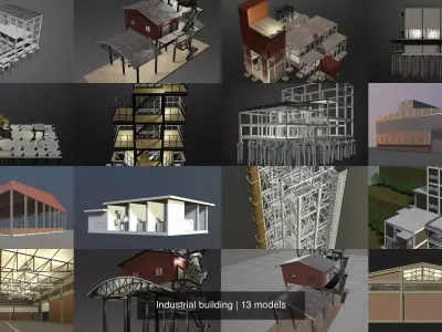 Industrial building 3D Model Pack