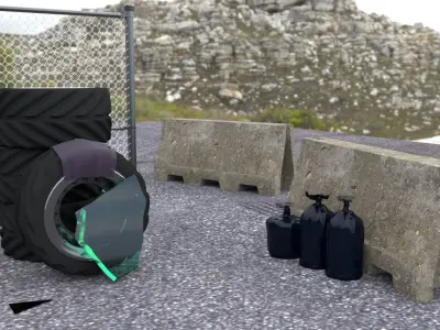 Fence barrier collection 3D model