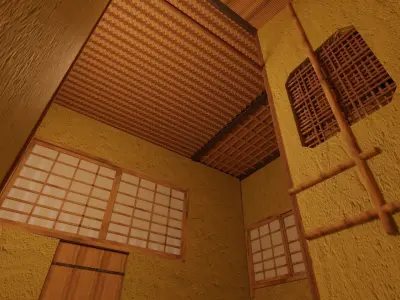 Japanese traditional tea-ceremony house 3D model