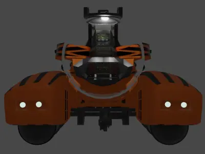 Submarine low poly 3d model orange and Free low-poly 3D model