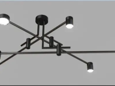 contemporary lustre black gold LJZ lighting Low-poly 3D model