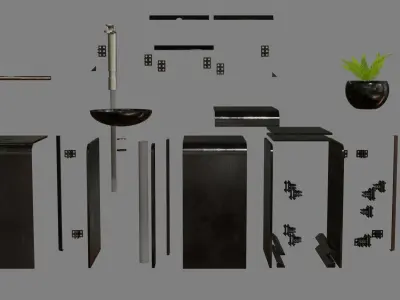 Stylized Modular Sink  3D model
