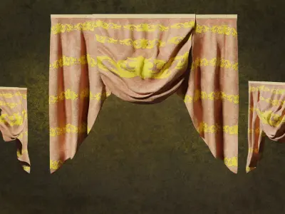 Deco Curtains Baroque Series DoubleFlower LT1 N1 3D model