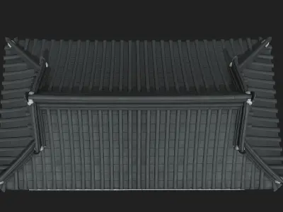 Korean Traditional Hanok WatchTower Low-poly 3D model