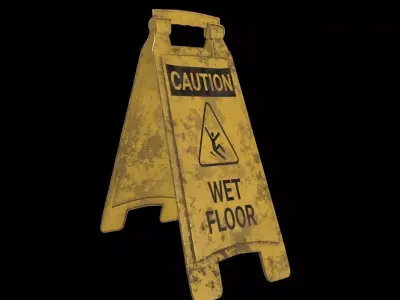 Wet Floor Sign 3D model