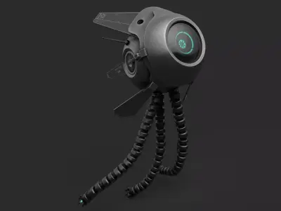 Sci-Fi Battle Drone Low-poly 3D model