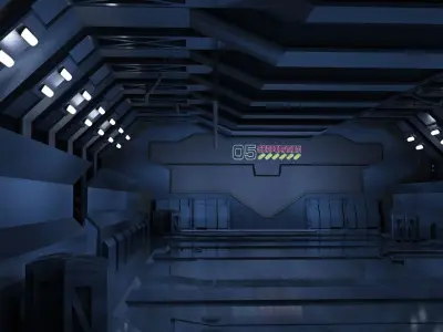 spaceship space station futuristic sci-fi fantasy 3D model