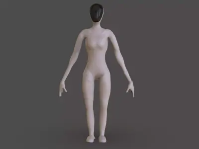Female Robot Low-poly 3D model purchase