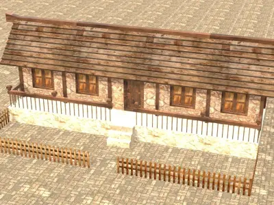 Medieval house thirteen 19 Low-poly 3D model