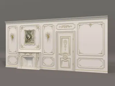 Wall Molding in Classic French style 43 3D model