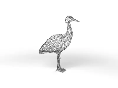 Crane Wireframe Low-poly 3D model