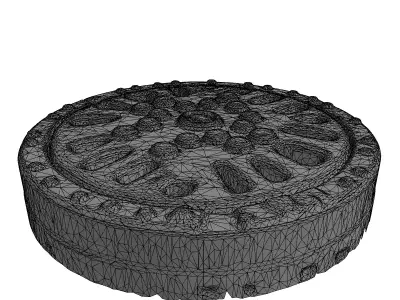 Weathered Urban Manhole Cover 3D Model Low-poly 3D model