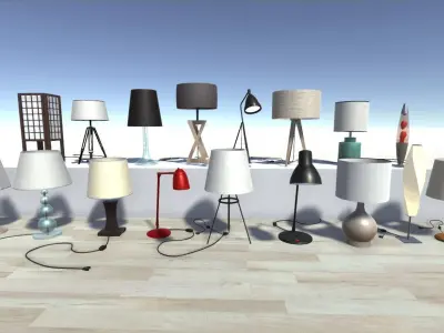 Table Lamps Lowpoly Low-poly 3D model