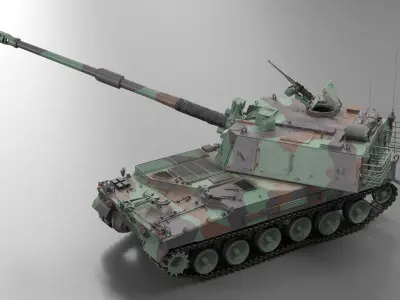  K9 Thunder Howitzer Rigged for Cinema 4D 