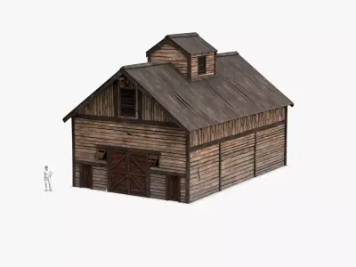 West Wild Barn 03 Low-poly 3D model
