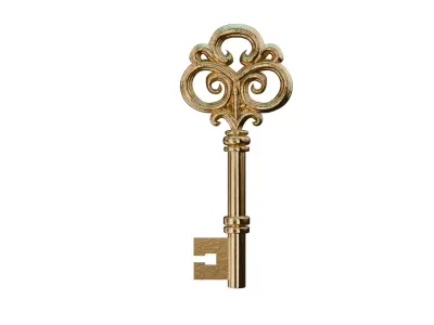 Gold Vintage Key 3D model